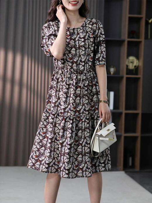 YX【定制15天】碎花真丝连衣裙女2024夏季新款韩版中长款收腰显瘦桑蚕丝裙子 商品图2