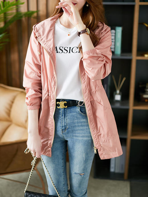 YX【现货7天】休闲百搭防晒衣女2024夏季新款韩版ins潮宽松薄款开衫短外套 商品图1