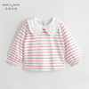 马克珍妮秋装新款 女童大翻领条纹长袖T恤儿童打底衫231331 商品缩略图1