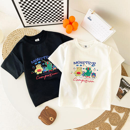 可布熊 珠地棉萌趣卡通多巴胺穿搭透气百搭儿童短袖59元3件 商品图1