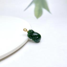 碧玉吊坠-铜钱扣貔貅