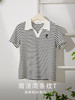 【专属特价】熙世界POLO领条纹T恤短袖女士洋气减龄刺绣正肩上衣2025夏新款 商品缩略图3