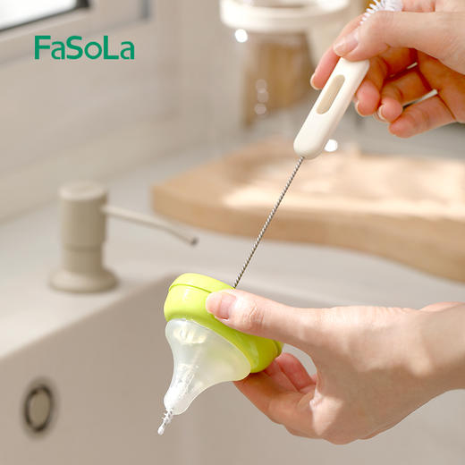 FaSoLa 吸管刷子奶瓶儿童水杯清洁刷细加长厨房杯盖茶壶缝隙刷神器 商品图8