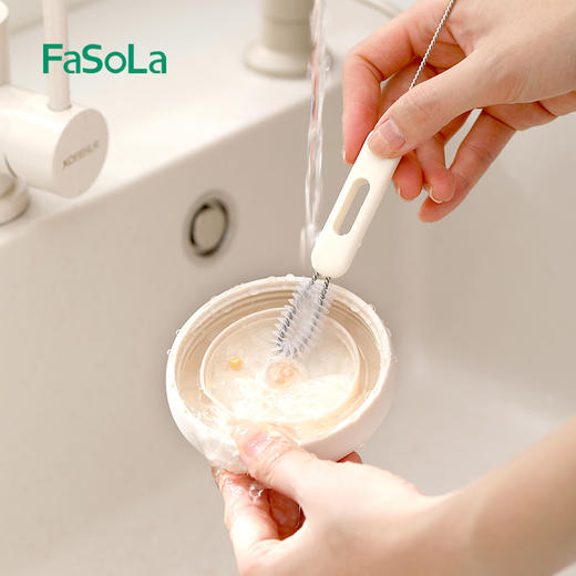 FaSoLa 吸管刷子奶瓶儿童水杯清洁刷细加长厨房杯盖茶壶缝隙刷神器 商品图7