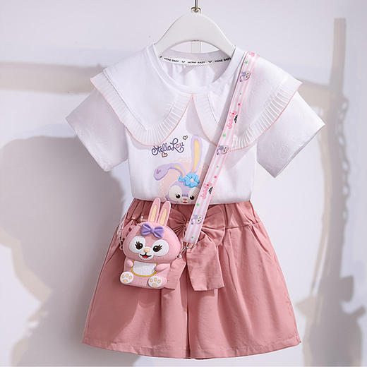 【夏季新款！儿童两件套套装】女童夏装洋气星黛露套装，助你的小公主轻松穿出韩版潮范！新款，网红短裤两件套，清新可爱，给孩子们带来舒适的穿着体验。sh 商品图6