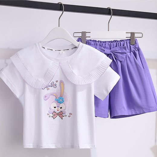 【夏季新款！儿童两件套套装】女童夏装洋气星黛露套装，助你的小公主轻松穿出韩版潮范！新款，网红短裤两件套，清新可爱，给孩子们带来舒适的穿着体验。sh 商品图7