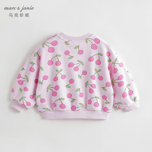 马克珍妮秋装新款 女童满印宽松落肩卫衣 儿童上衣231321 商品图1
