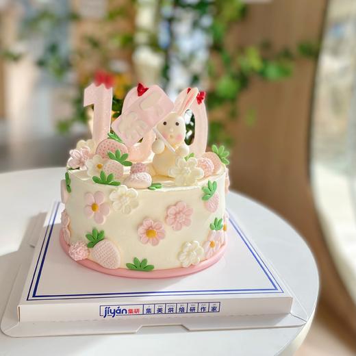 萌翻兔兔手工半翻糖粉嫩蛋糕（蛋糕需提前1天下单，不接急单）【页面往下拉，有尺寸和口味选择】 商品图0