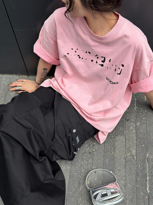 巴黎世家 前后模糊logo短袖 商品图2