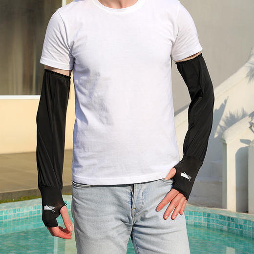 「加长冷感款！数色可选」防晒袖套男款宽松冰袖男士冰丝手袖2023新款手臂套袖夏季护臂护袖配饰 商品图3
