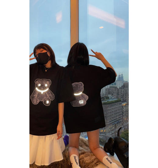 We11done23春夏超大版型有机棉反光泰迪小熊印花T恤 商品图3