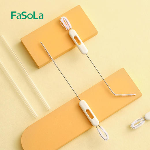 FaSoLa 吸管刷子奶瓶儿童水杯清洁刷细加长厨房杯盖茶壶缝隙刷神器 商品图2
