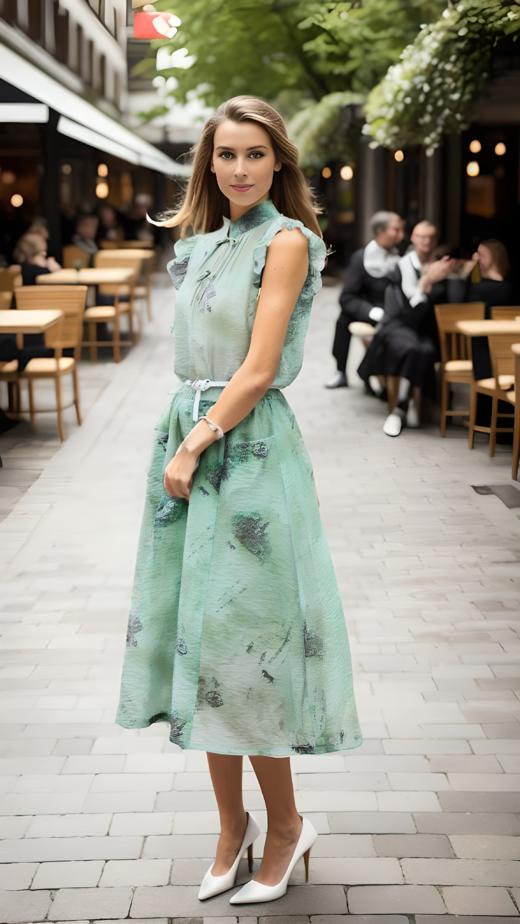 袖口木耳边蝴蝶结扣短上衣 商品图0