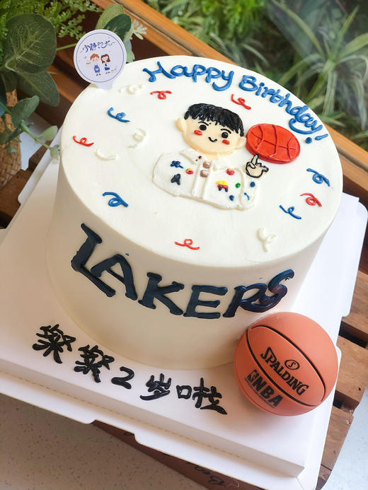 手绘男孩 篮球奶油蛋糕 下单前请仔细阅读商品详情 商品图0