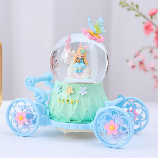 8-12岁女孩水晶球音乐盒公主马车旋转八音盒女生儿童生日毕业礼物 商品图9