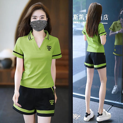 2023夏女运动服套装休闲时尚短袖短裤AL-E05-2241 商品图1