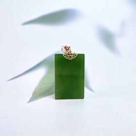 18K碧玉吊坠-无事牌