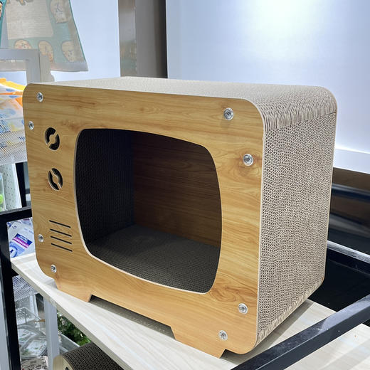 猫咪电视机玩具猫窝四面猫抓板 尺寸48x25x38cm；推荐14斤以内崽崽使用 商品图2
