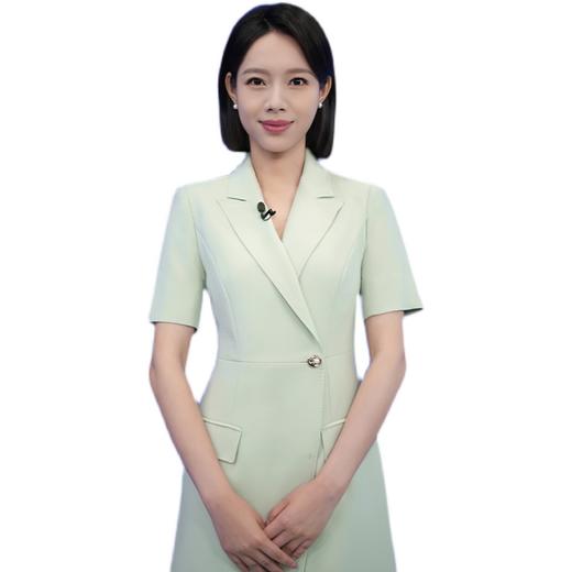 IWY/绿色艺考生礼服女不规则职业装西装连衣裙高级感主持Q899 商品图4