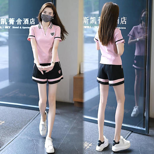 2023夏女运动服套装休闲时尚短袖短裤AL-E05-2241 商品图4