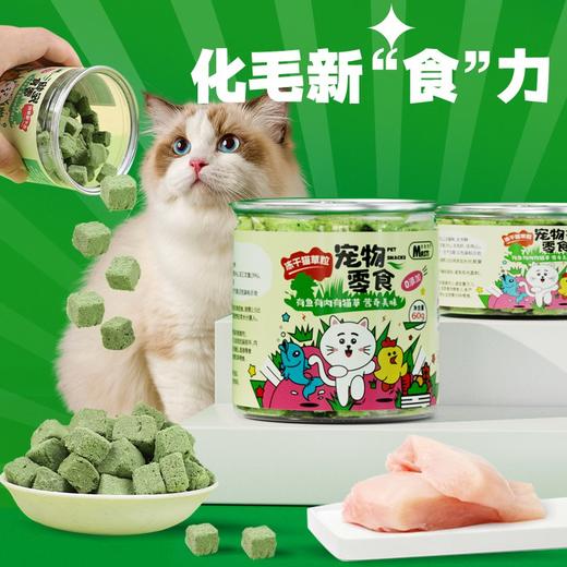 麦斯蒂冻干猫草粒60g罐装 0添加 鸡肉+猫草 促进肠道消化 猫零食批发 商品图3