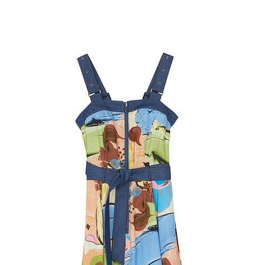 【天丝系列】谜底印花吊带连衣裙2022秋新款气质长裙223ML1214 商品图1