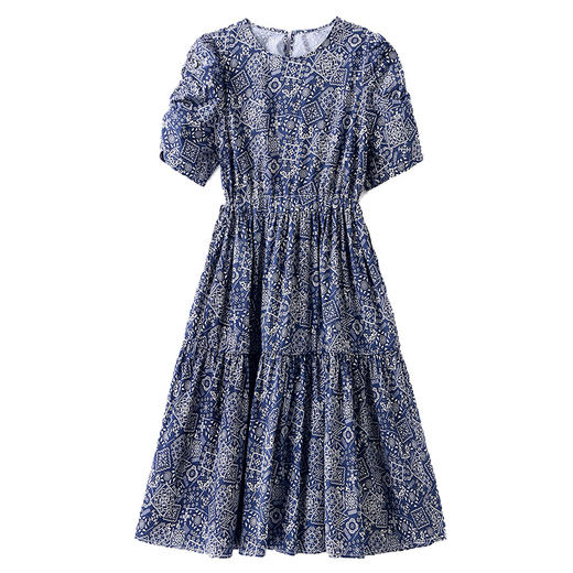 气质典雅，chic极简主义百搭印花中长款法式中长款连衣裙HR-BBL2361 商品图8