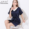 SK-S5686真丝睡衣女夏短袖纯色休闲薄款桑蚕丝绸ins风睡裙可外穿S5686 商品缩略图3
