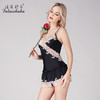 SK-D2101性感真丝睡衣女士夏季桑蚕丝蕾丝诱惑吊带短裤套装家居服 D2101 商品缩略图1