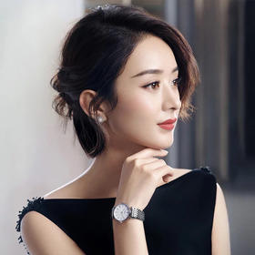浪琴永恒的经典嘉岚系列，石英钢链女表，明星赵丽颖同款优雅奢华银色