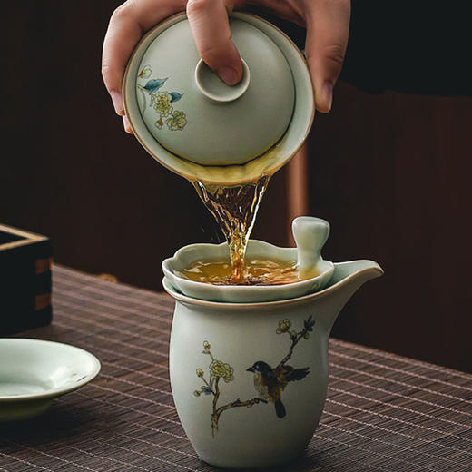 成艺汝窑茶具套装家用陶瓷功夫茶具泡茶壶茶杯中式高端礼盒装 商品图2