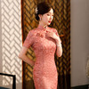 修身包臀优雅女装立领高开叉粉色宴会服 ST-C3019 商品缩略图2