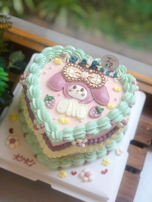 心形手绘兔子奶油蛋糕 下单前请仔细阅读商品详情 商品图0