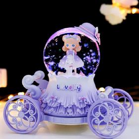 8-12岁女孩水晶球音乐盒公主马车旋转八音盒女生儿童生日毕业礼物