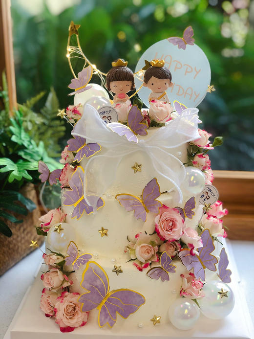 双层结婚鲜花奶油蛋糕 下单前请仔细阅读商品详情 商品图1