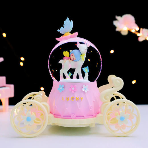 8-12岁女孩水晶球音乐盒公主马车旋转八音盒女生儿童生日毕业礼物 商品图6