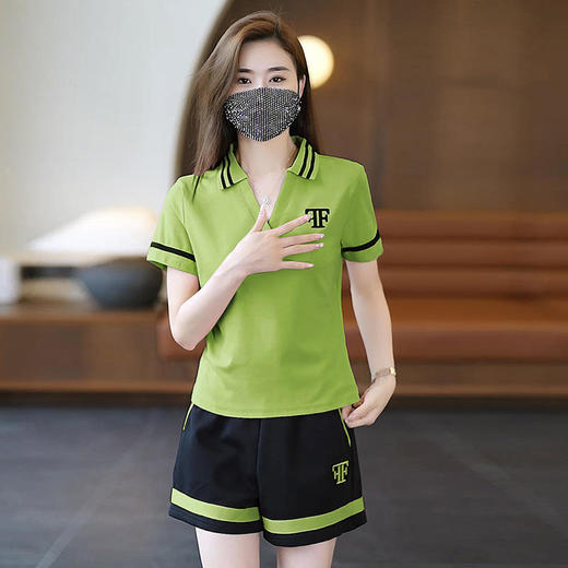 2023夏女运动服套装休闲时尚短袖短裤AL-E05-2241 商品图5
