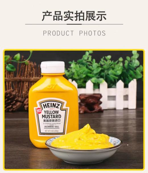 【中欧班列精选2瓶】美国亨氏 黄芥末调味酱 255g*2 商品图1