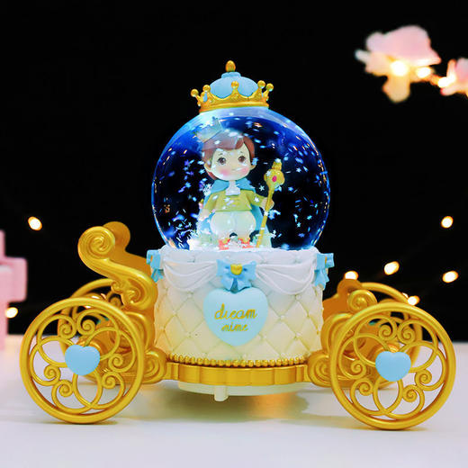 8-12岁女孩水晶球音乐盒公主马车旋转八音盒女生儿童生日毕业礼物 商品图7