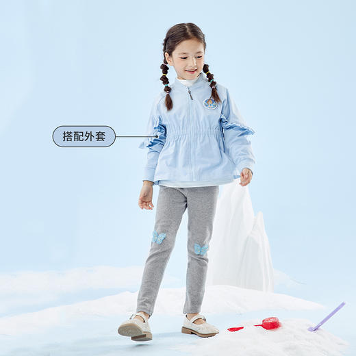 贝贝怡童装女童打底裤秋季新品休闲裤弹力裤子儿童纯棉女孩长裤223K2386 商品图3