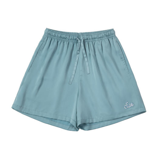 马登女装 美式休闲运动刺绣短裤百搭显瘦丝感高腰运动五分裤夏季 商品图7