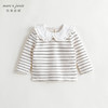 马克珍妮秋装新款 女童花边娃娃领条纹长袖T恤 儿童打底衫231523 商品缩略图2