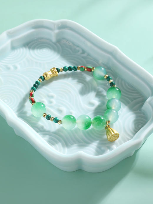 古风手链【象征平安 吉祥祝愿】御猫说 故宫手链手串念珠系列 水晶手链十八子手串佛珠 带流苏 商品图0