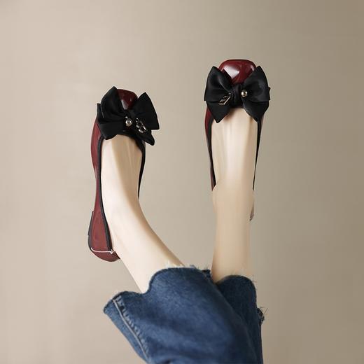 ZHR休闲豆豆鞋女春秋款软底女鞋不累脚平跟单鞋气质蝴蝶结瓢鞋女 商品图5