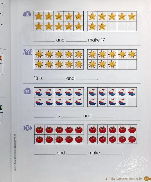 【中商原版】Math in Focus Grade K 焦点数学 预备级K 下册套装 学生书+课外练习作业本 英文原版 美国HMH教材小学新加坡数学 商品图6