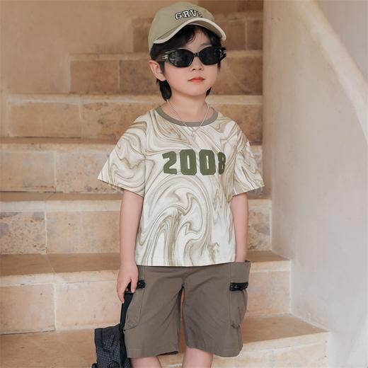 贝贝怡男童短袖套装夏装中童宝宝衣服儿童t恤两件套232T2616 商品图3