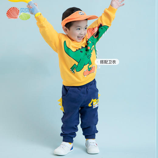 贝贝怡童装男童裤子春季儿童长裤运动裤休闲外穿束脚裤231K2465 商品图0