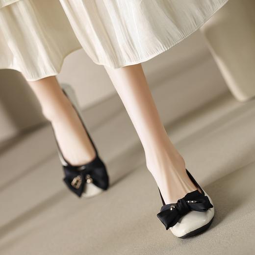 ZHR休闲豆豆鞋女春秋款软底女鞋不累脚平跟单鞋气质蝴蝶结瓢鞋女 商品图0