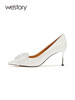 westory2023年秋季新款法式优雅蝴蝶结水钻婚鞋时尚气质高跟W23CE73051 商品缩略图1