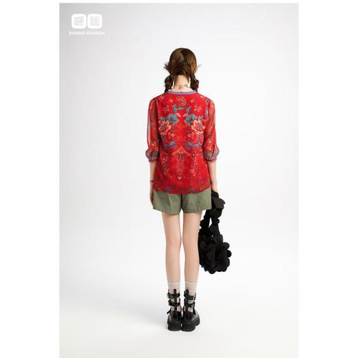 南二楼渔女装2023年夏季中袖印花上衣FGHB2270 商品图1